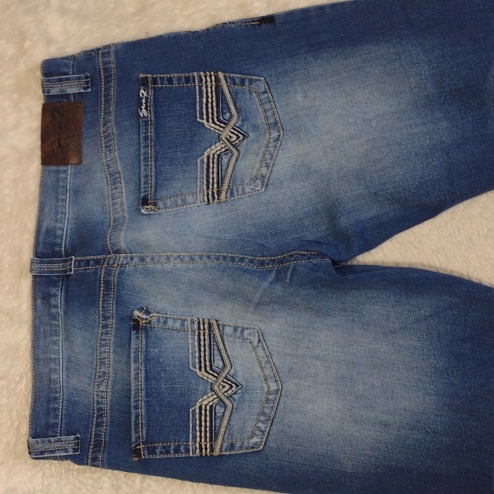 Seven7 Jeans Size 38x34 Straight Distressed